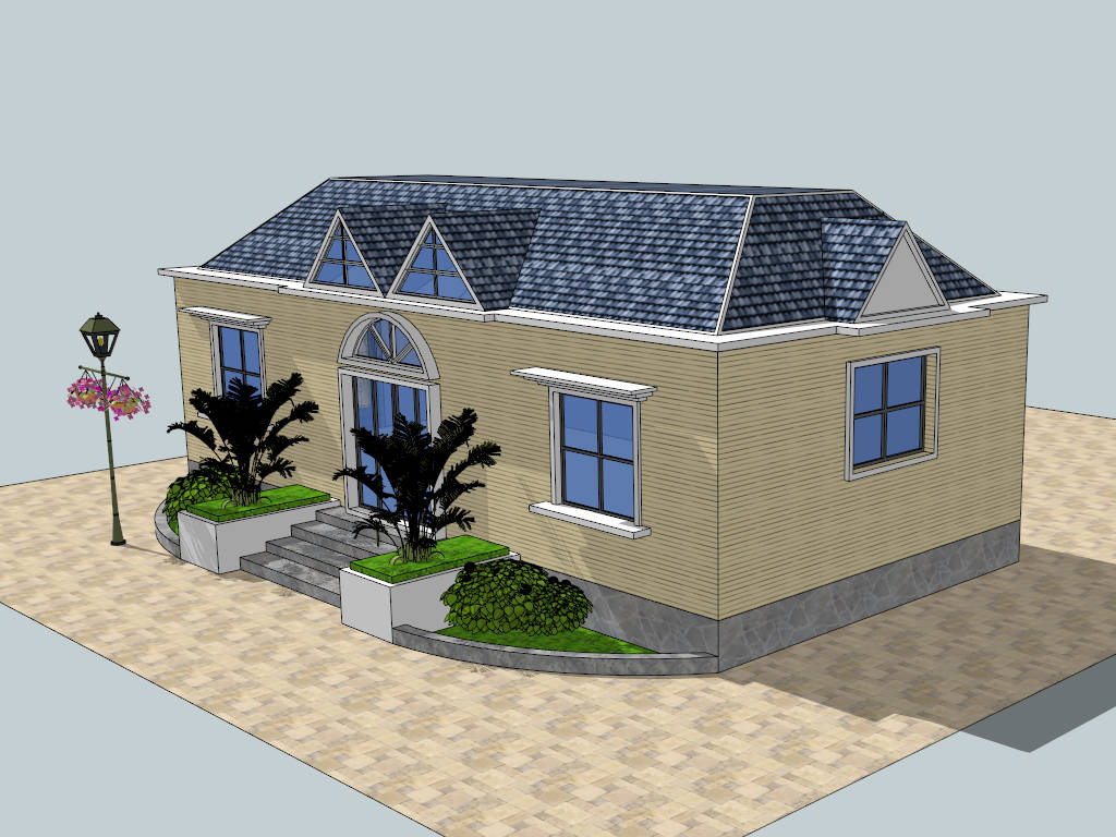 Modern Chinese Village House sketchup model preview - SketchupBox