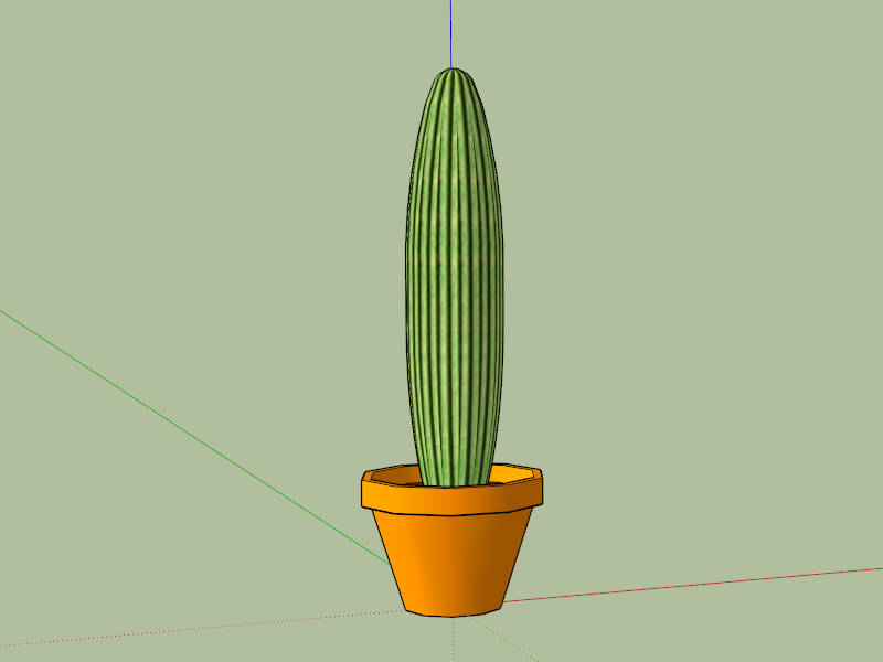 Potted Cactus sketchup model preview - SketchupBox