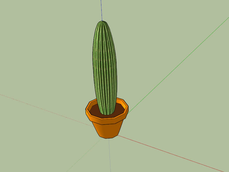 Potted Cactus sketchup model preview - SketchupBox