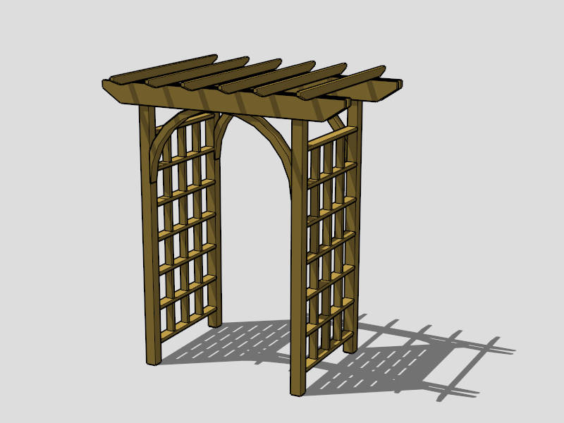 Garden Arbor Trellis sketchup model preview - SketchupBox