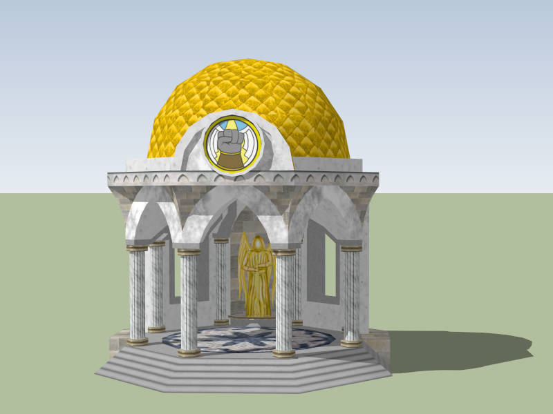 Stone Roman Pavilion sketchup model preview - SketchupBox