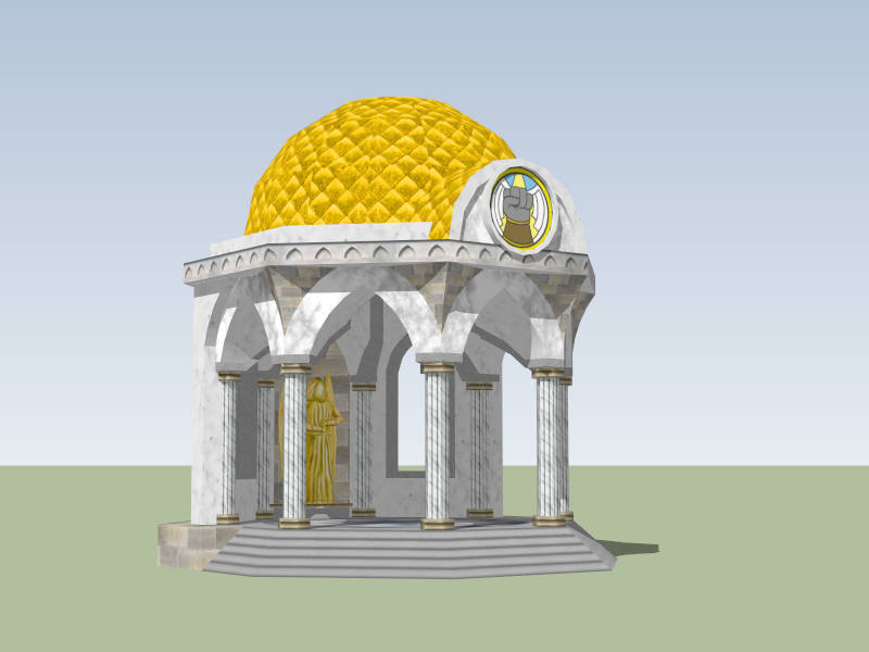Stone Roman Pavilion sketchup model preview - SketchupBox