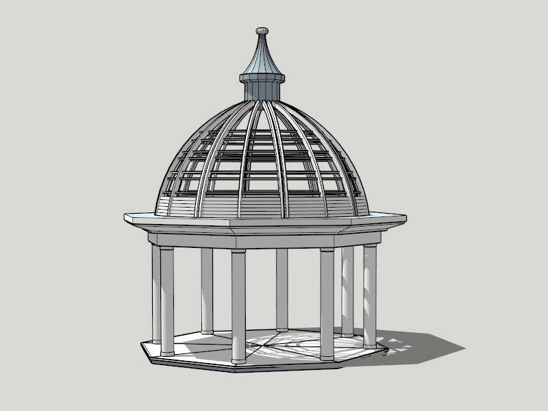 Open Roof Pavilion sketchup model preview - SketchupBox