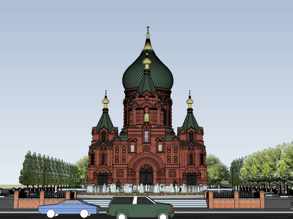 Saint Sophia Cathedral in Harbin sketchup model preview - SketchupBox
