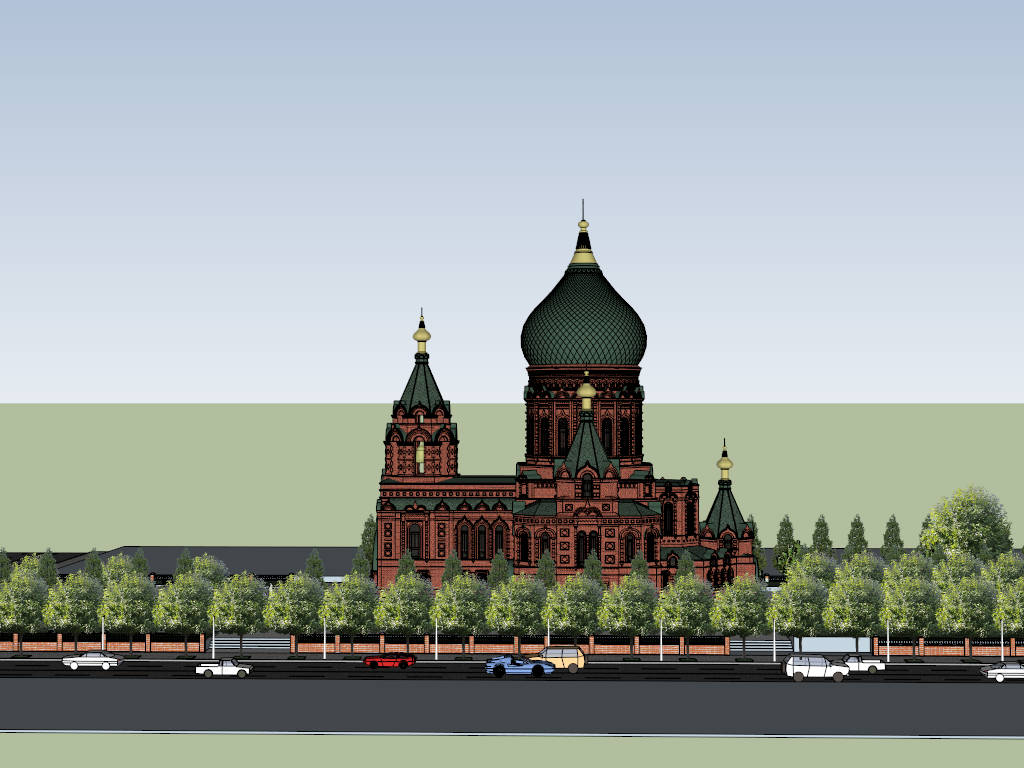 Saint Sophia Cathedral in Harbin sketchup model preview - SketchupBox