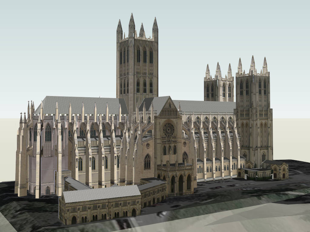 Washington National Cathedral sketchup model preview - SketchupBox