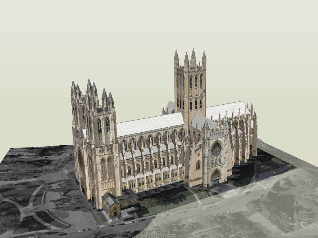 Washington National Cathedral sketchup model preview - SketchupBox