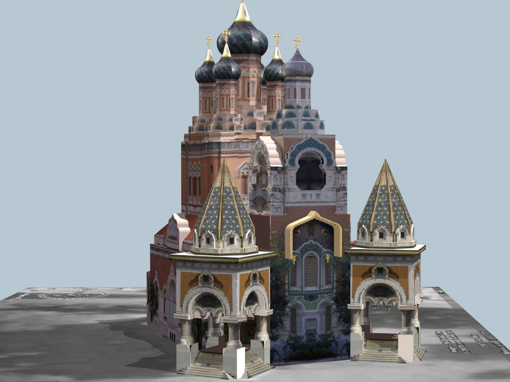 St Nicholas Orthodox Cathedral in Nice sketchup model preview - SketchupBox