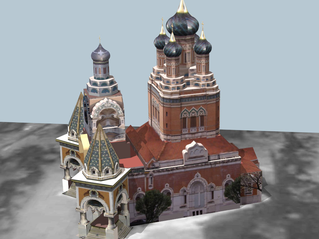 St Nicholas Orthodox Cathedral in Nice sketchup model preview - SketchupBox