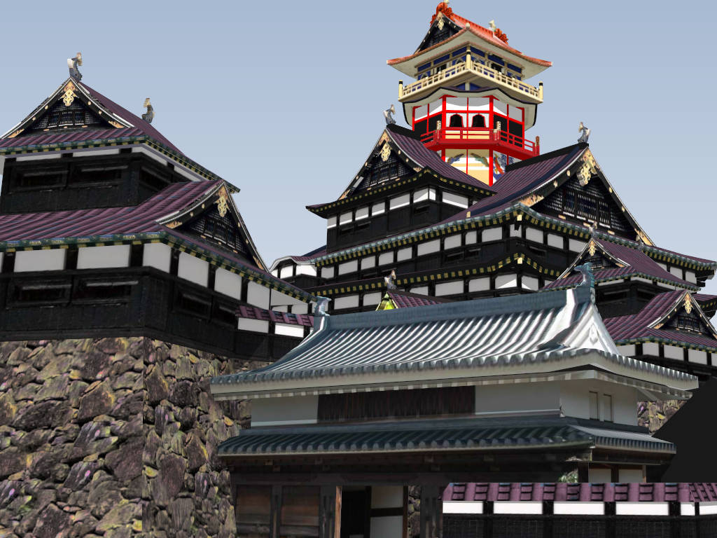 Azuchi Castle sketchup model preview - SketchupBox
