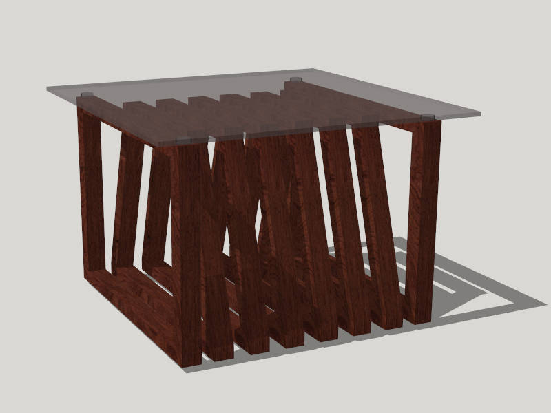 Small Glass Top Coffee Table sketchup model preview - SketchupBox