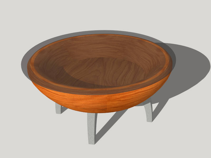 Round Coffee Table with Glass Top sketchup model preview - SketchupBox
