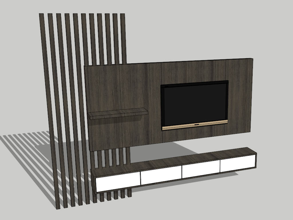 Floating TV Wall Unit sketchup model preview - SketchupBox