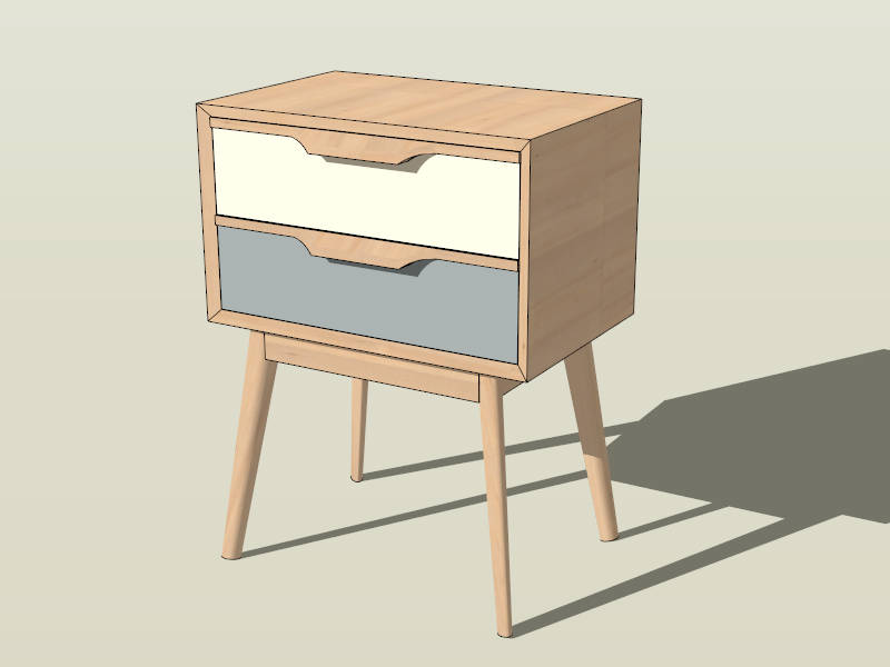 Modern Wood Bedside Table sketchup model preview - SketchupBox