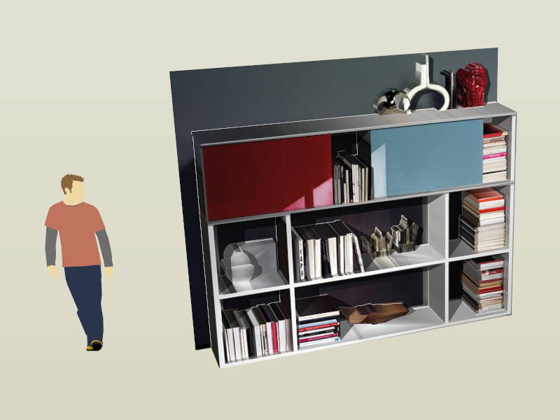 Modern Bookshelf sketchup model preview - SketchupBox