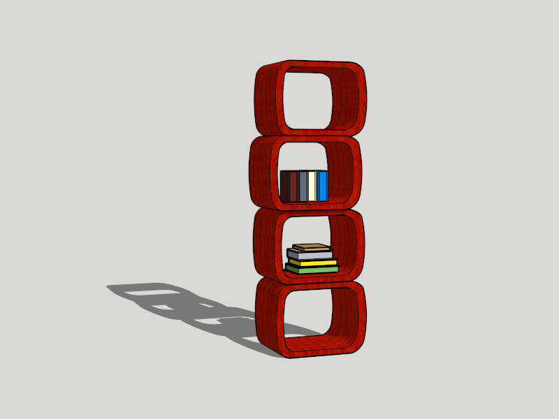 Art Deco Open Bookshelf sketchup model preview - SketchupBox