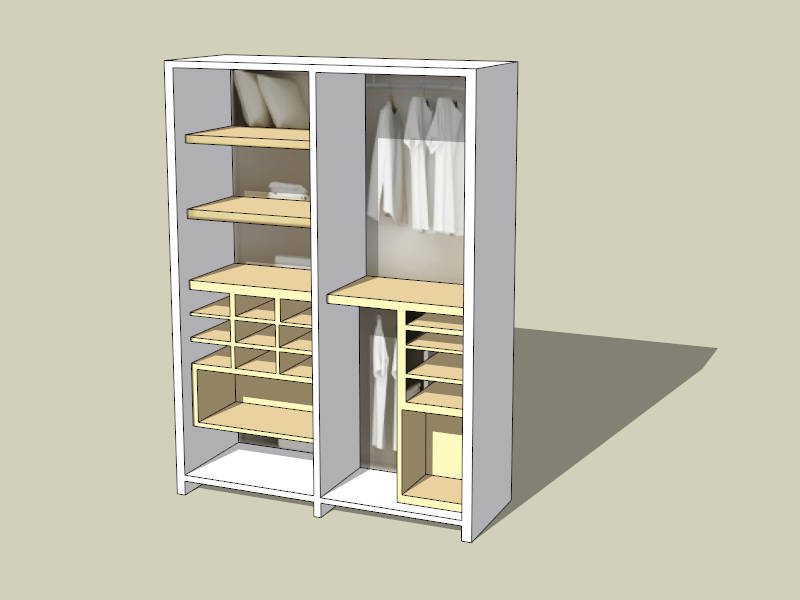 Tall Wardrobe Cabinet sketchup model preview - SketchupBox