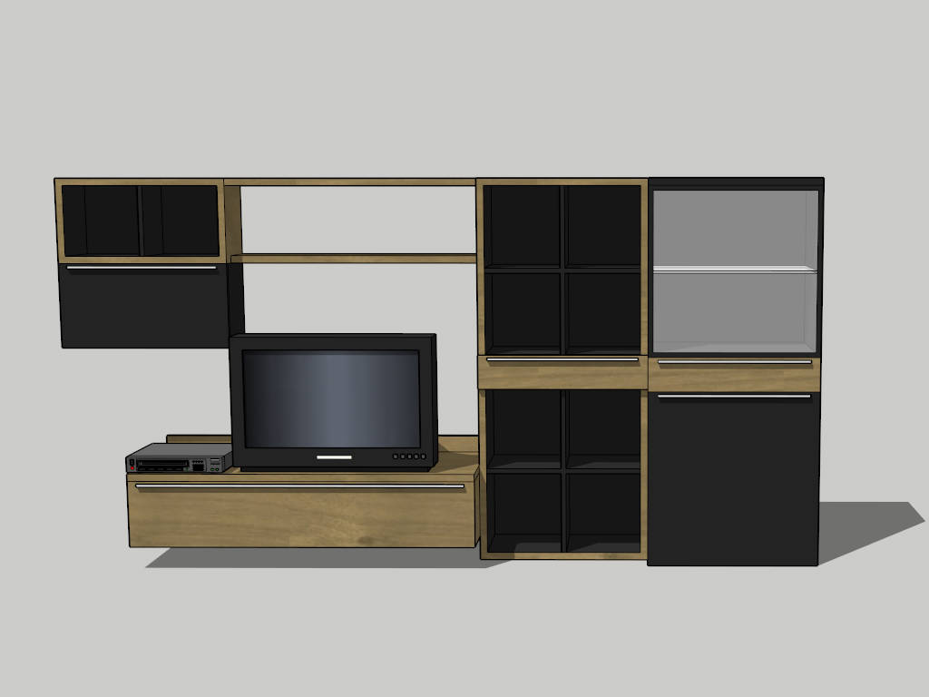 TV Cabinets and Wall Unit sketchup model preview - SketchupBox