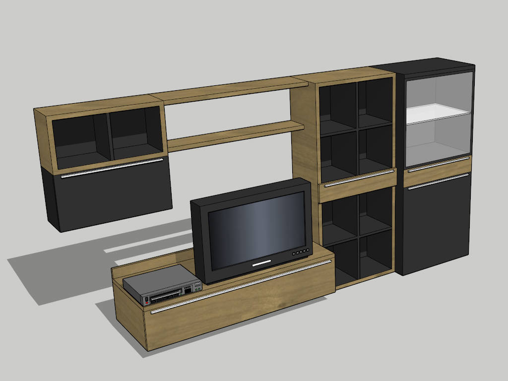 TV Cabinets and Wall Unit sketchup model preview - SketchupBox