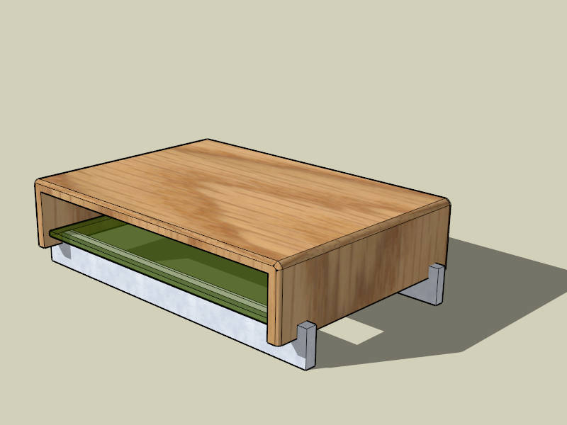 Low Wooden Coffee Table sketchup model preview - SketchupBox