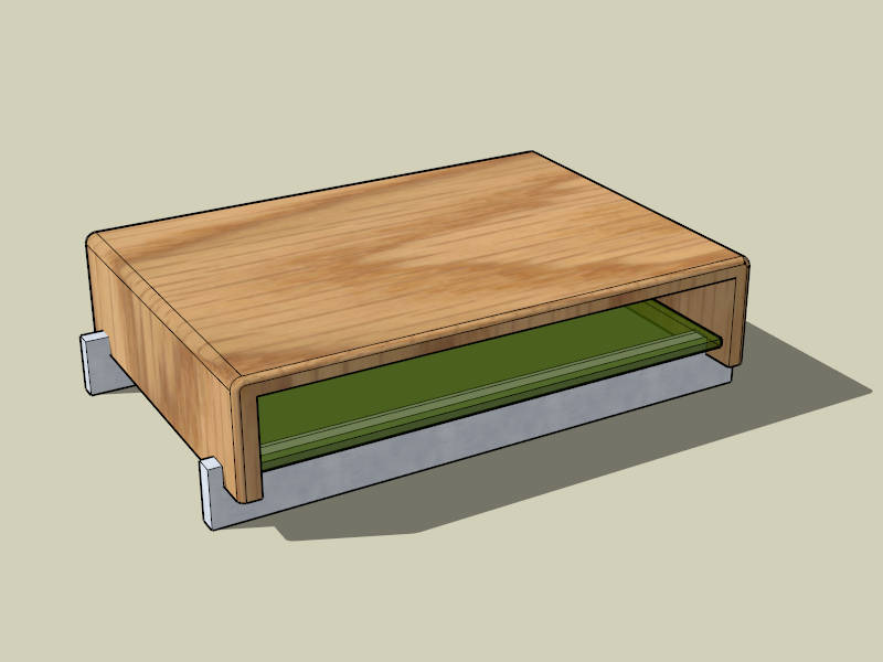Low Wooden Coffee Table sketchup model preview - SketchupBox