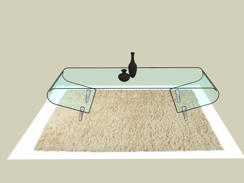 Rectangular Glass Coffee Table sketchup model preview - SketchupBox
