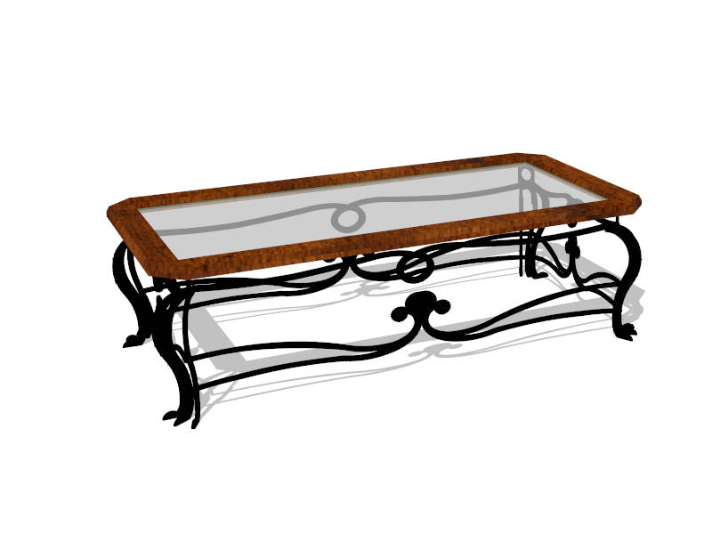 Wrought Iron Coffee Table sketchup model preview - SketchupBox