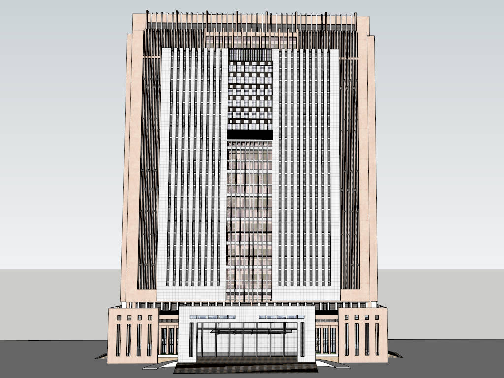 High Rise Office Block sketchup model preview - SketchupBox