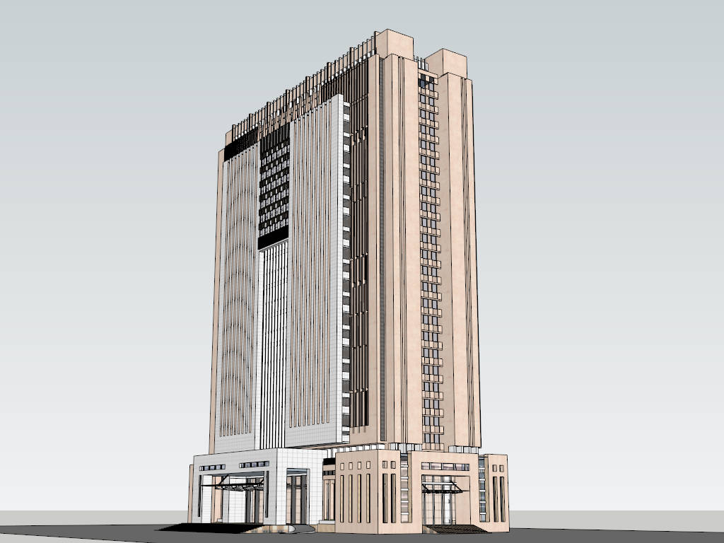 High Rise Office Block sketchup model preview - SketchupBox