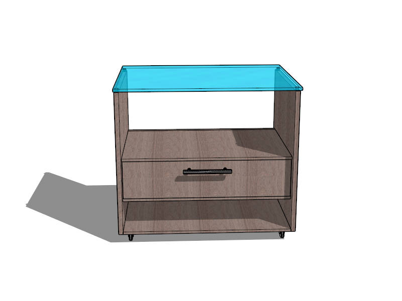 Glass Top Nightstand sketchup model preview - SketchupBox