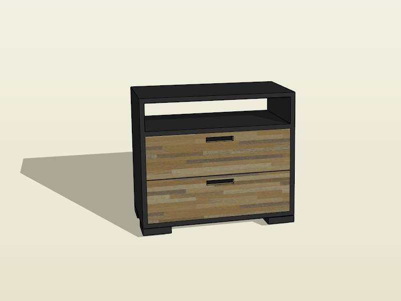 Two Drawers Nightstand sketchup model preview - SketchupBox