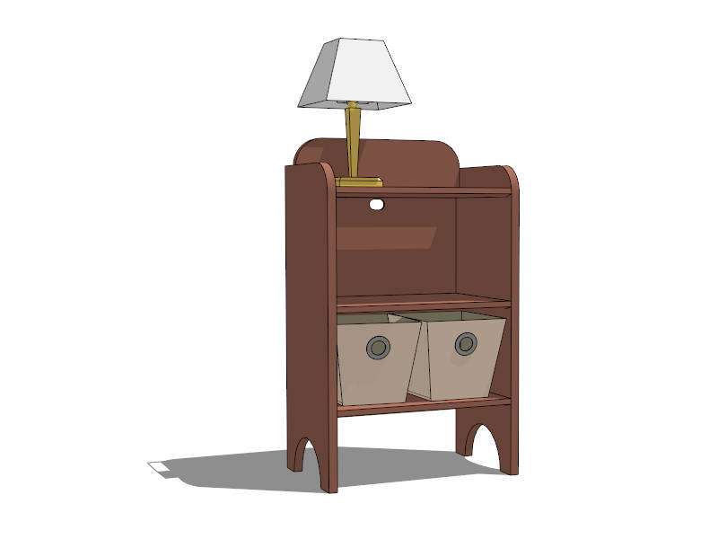 Small Narrow Nightstand sketchup model preview - SketchupBox