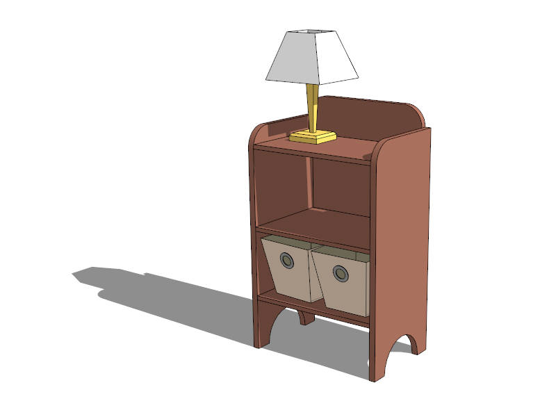 Small Narrow Nightstand sketchup model preview - SketchupBox