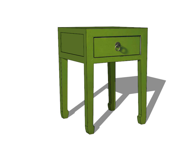 One Drawer Nightstand Green sketchup model preview - SketchupBox