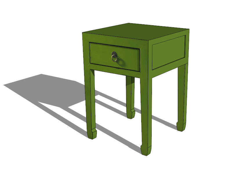 One Drawer Nightstand Green sketchup model preview - SketchupBox