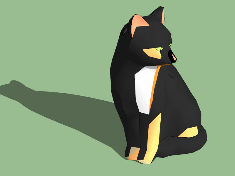Black Cat Statue sketchup model preview - SketchupBox