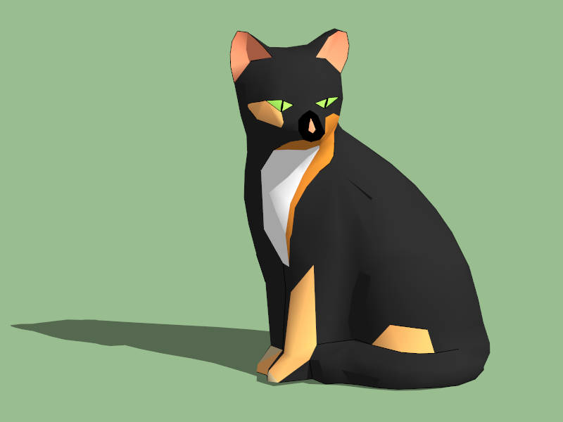 Black Cat Statue sketchup model preview - SketchupBox