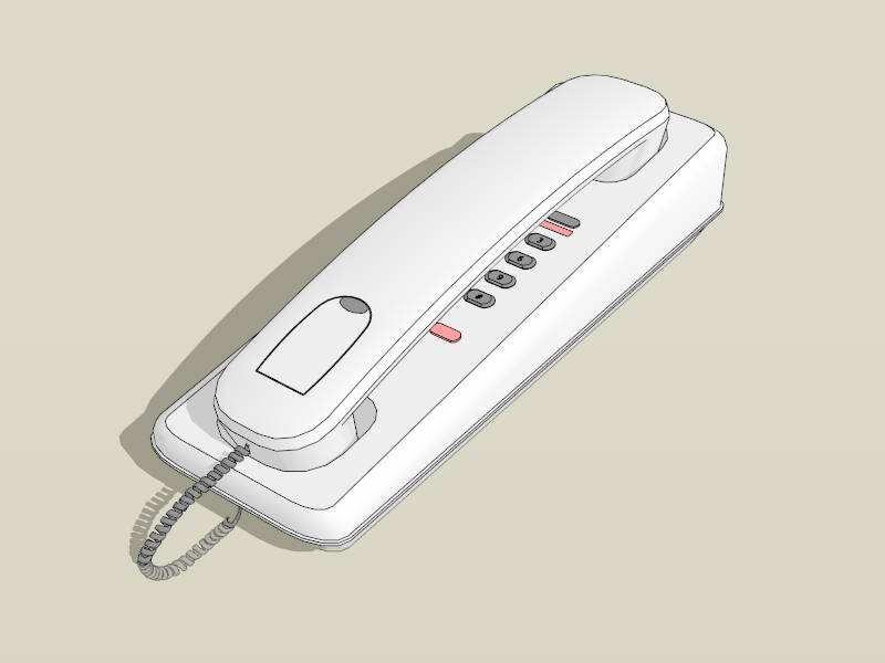 White Wall Telephone sketchup model preview - SketchupBox