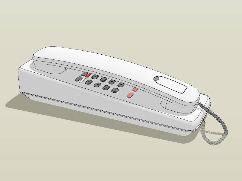 White Wall Telephone sketchup model preview - SketchupBox