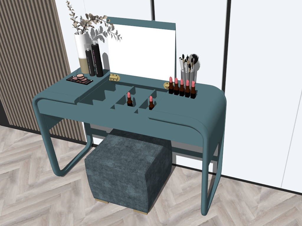 Modern Luxury Dressing Table Set sketchup model preview - SketchupBox
