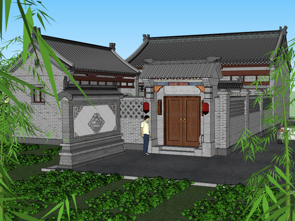 Chinese Traditional Country House sketchup model preview - SketchupBox