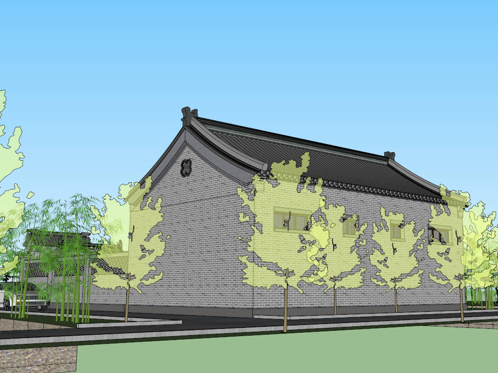 Chinese Traditional Country House sketchup model preview - SketchupBox