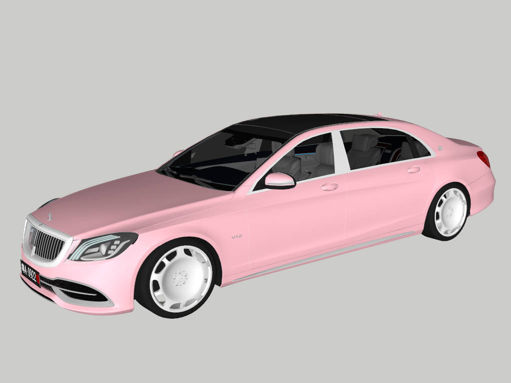 Mercedes Maybach S680 Pink sketchup model preview - SketchupBox