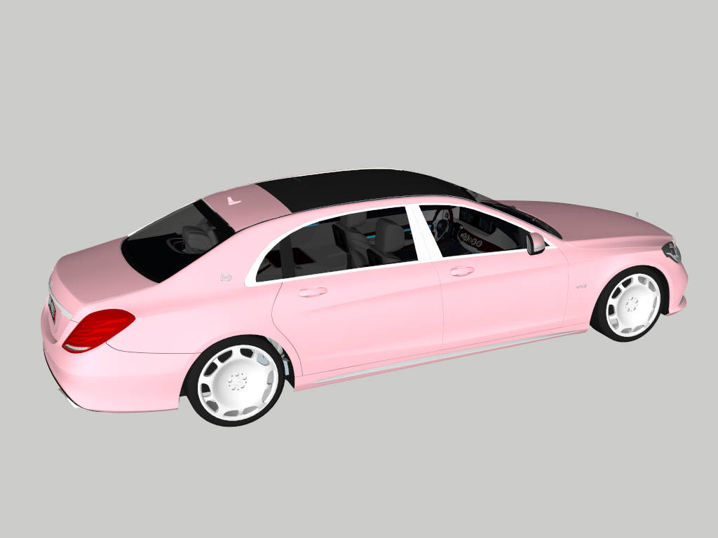 Mercedes Maybach S680 Pink sketchup model preview - SketchupBox