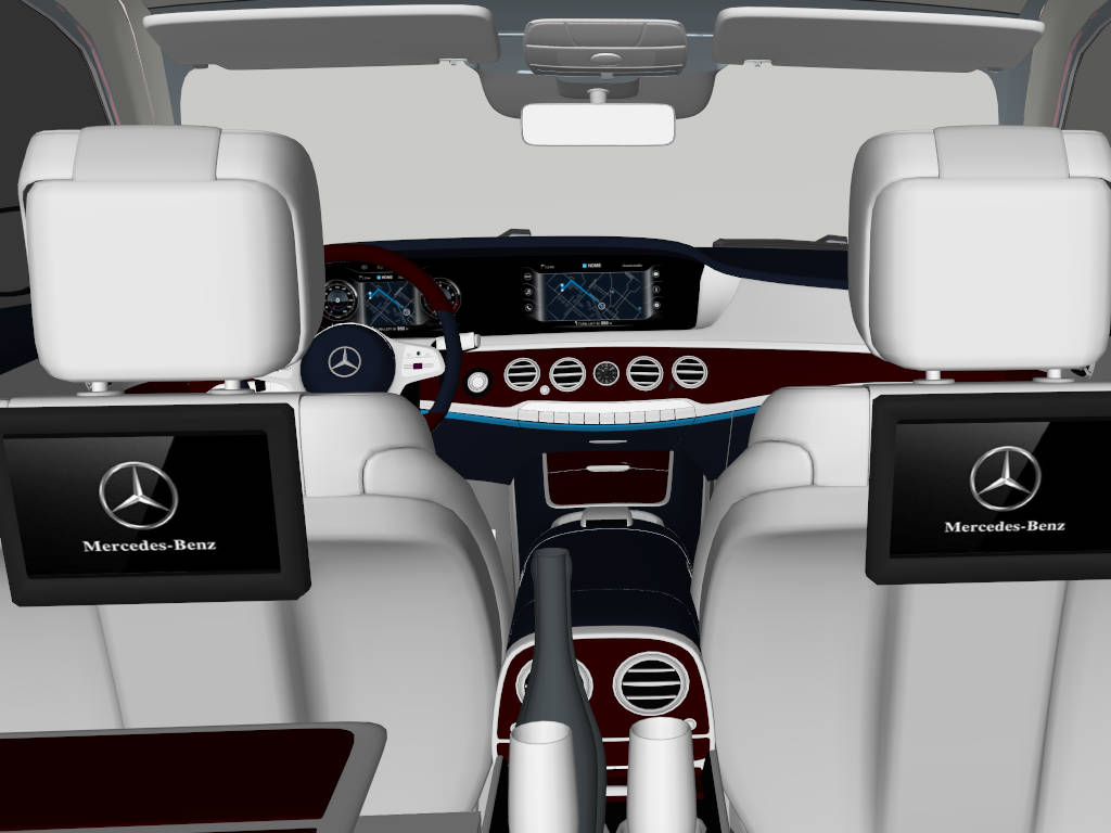 Mercedes Maybach S680 Pink sketchup model preview - SketchupBox