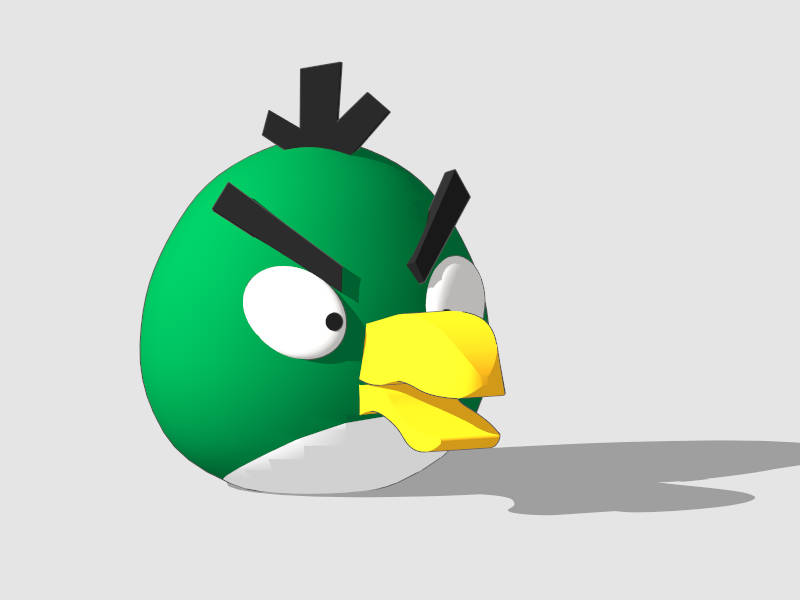 Green Angry Birds sketchup model preview - SketchupBox