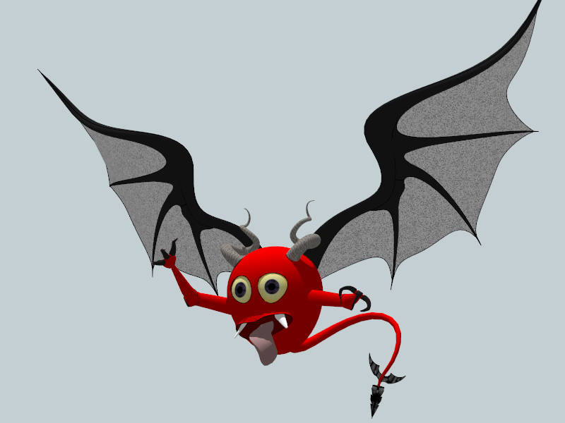 Small Devil with Wings sketchup model preview - SketchupBox