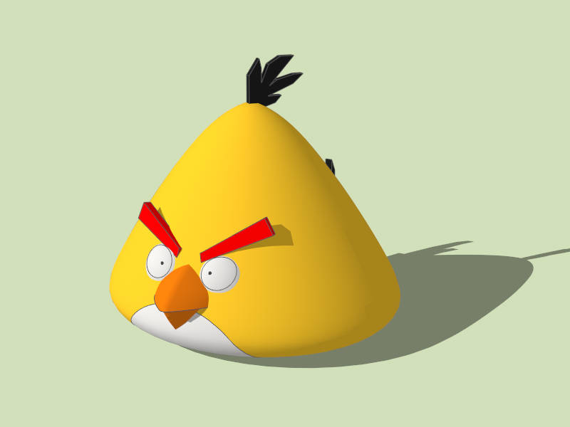Yellow Angry Bird Cartoon sketchup model preview - SketchupBox