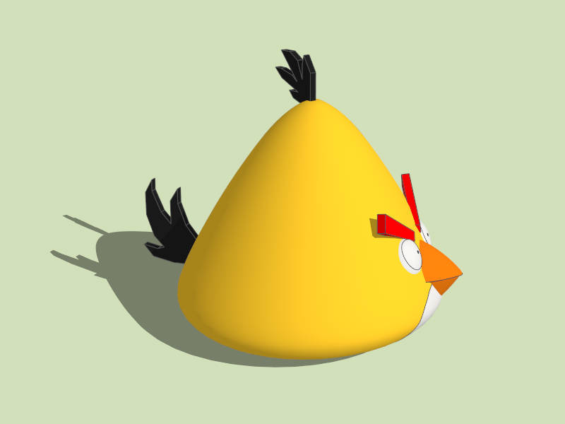 Yellow Angry Bird Cartoon sketchup model preview - SketchupBox
