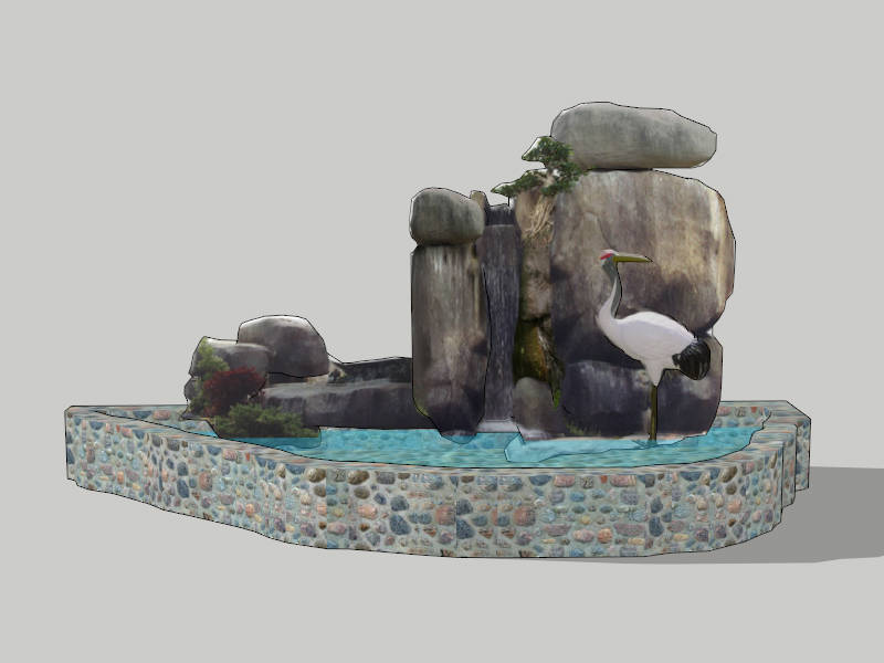 Chinese Style Rock Garden sketchup model preview - SketchupBox